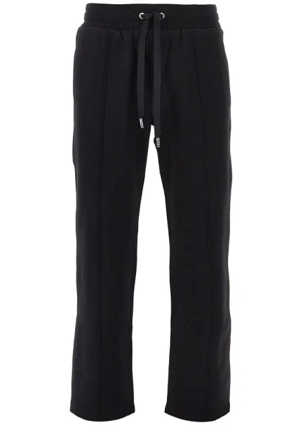 Pantaloni French terry pants with logo plate