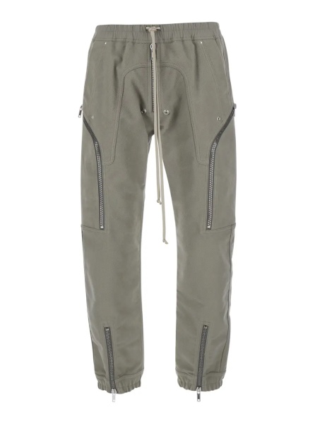 Pantaloni 'Heizer' Grey Pants with side zip cargo pockets in cotton for men