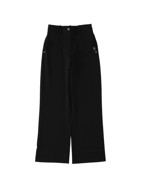 Pantaloni LIU JO KIDS negri din elastan si vascoza