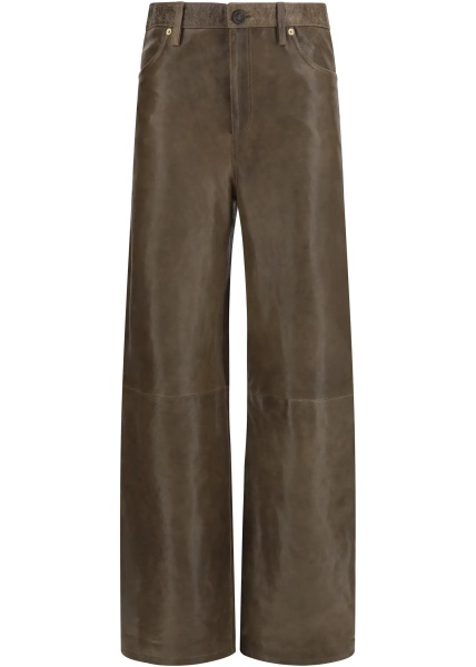 Pantaloni Melany leather Pants with embroidery