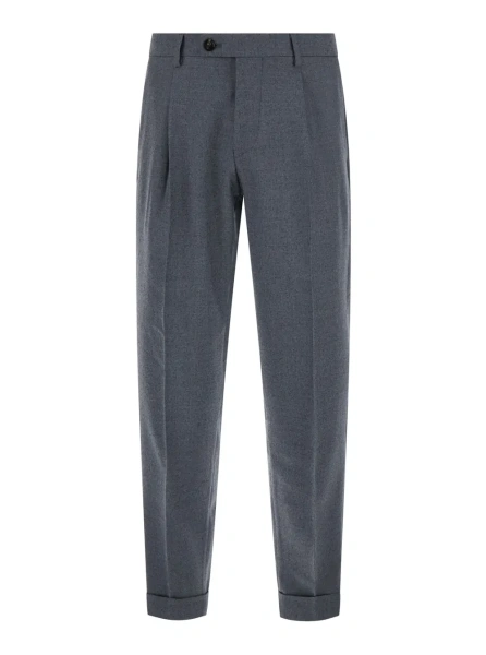 Pantaloni MICHAEL COAL gri din bumbac si material tehnic