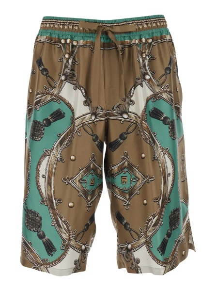 Pantaloni multicolor Bermuda 'Vanity' with all-over print in Silk for men