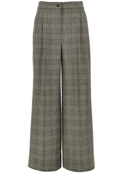 Pantaloni Prince of Wales wide-leg pants