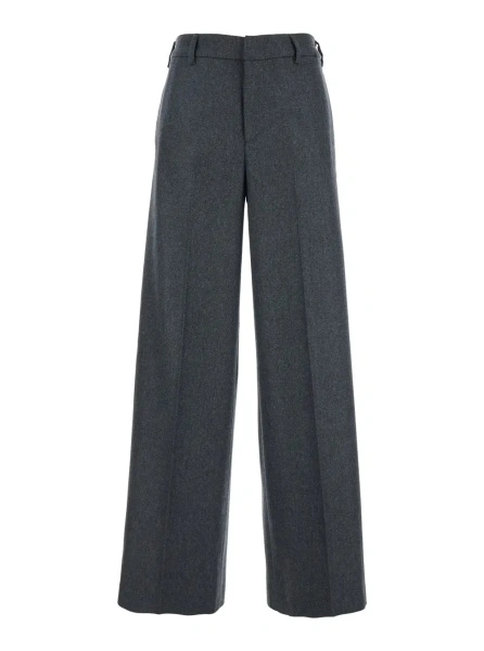 Pantaloni PT TORINO gri din lana si casmir