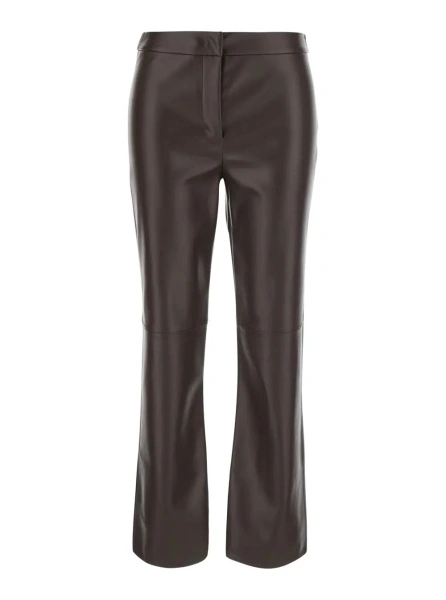 Pantaloni 'S MAXMARA maro din piele ecologica