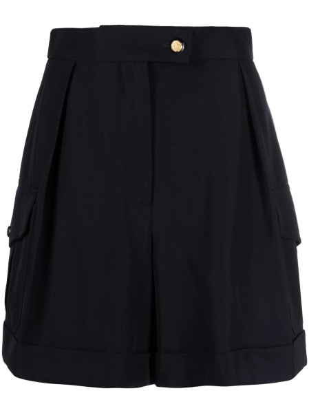 Pantaloni scurti Alexander McQueen albastri din bumbac si lana