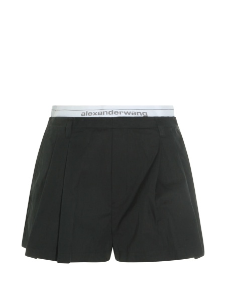 Pantaloni scurti Alexander Wang negri din poliamida si bumbac