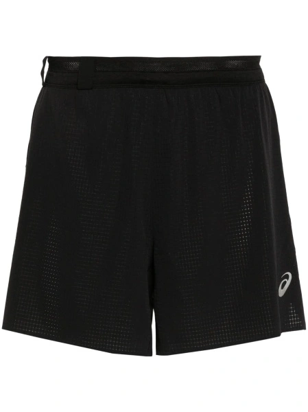 Pantaloni scurti ASICS negri din spandex/elastan si poliester reciclat