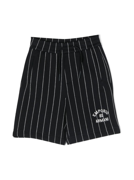 Pantaloni scurti Emporio Armani albastri din bumbac si spandex/elastan
