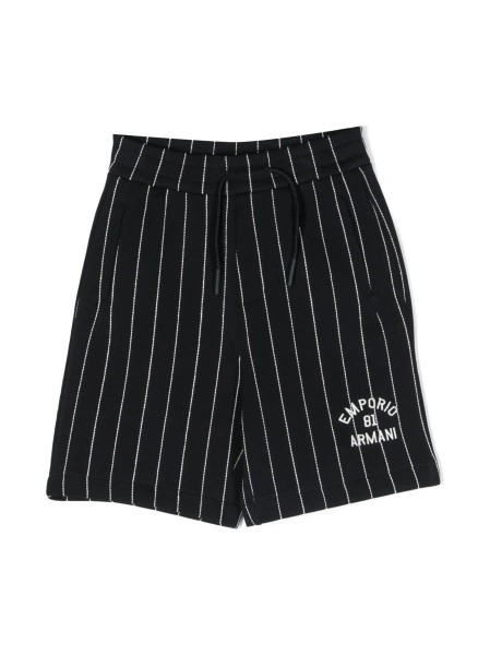 Pantaloni scurti Emporio Armani albastri din bumbac si spandex/elastan