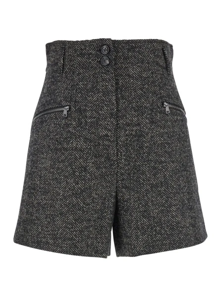 Pantaloni scurti Max Mara maro din lana