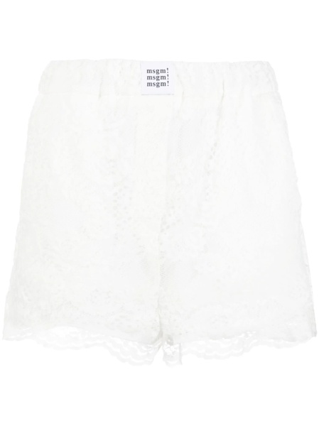 Pantaloni scurti MSGM albi din bumbac si poliamida