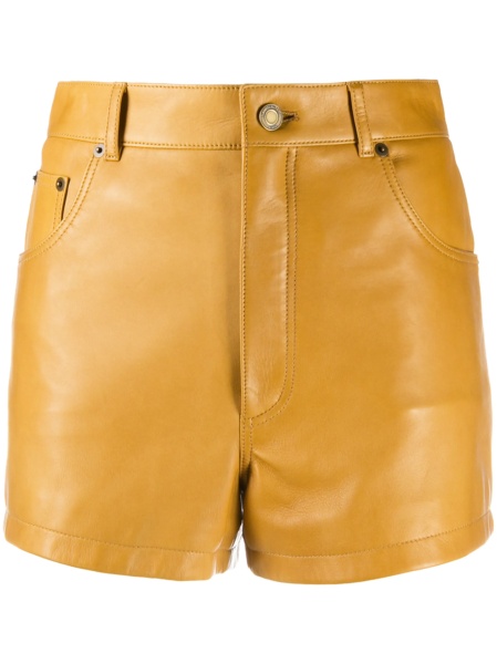 Pantaloni scurti Saint Laurent maro din piele
