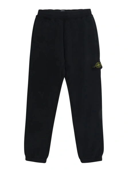 Pantaloni Stone Island negri din bumbac
