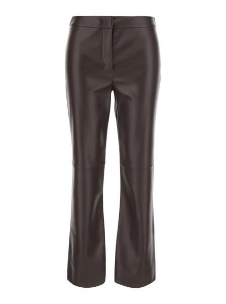 Pantaloni 'Sublime Brown Flared Pants with Hidden Front Closure in Ecoleather for Women