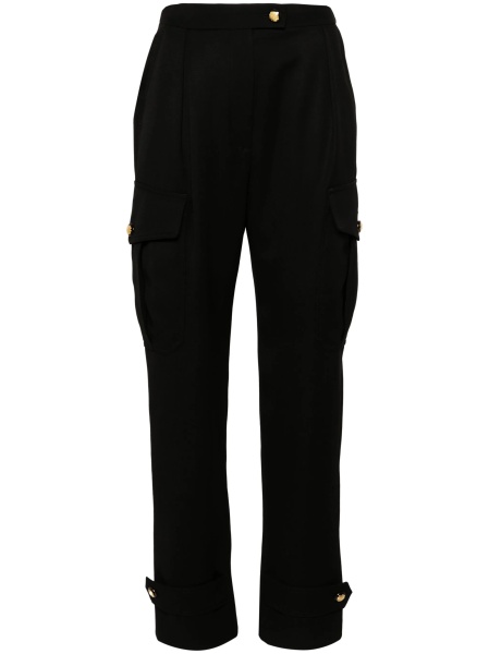 Pantaloni talie inalta Alexander McQueen negri din lana