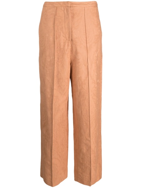 Pantaloni talie inalta ALYSI neutri din in si bumbac
