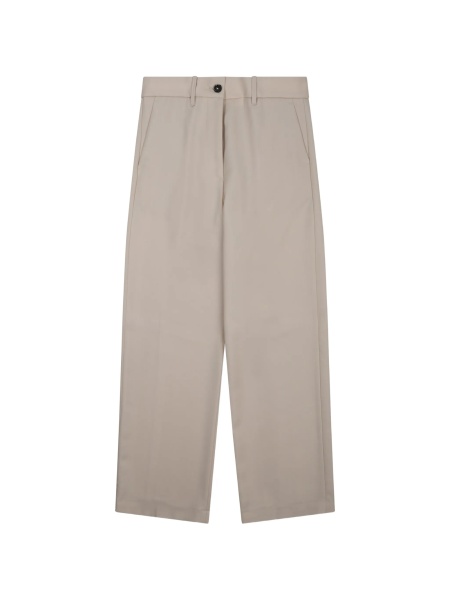 Pantaloni talie inalta NINE:INTHE:MORNING neutri