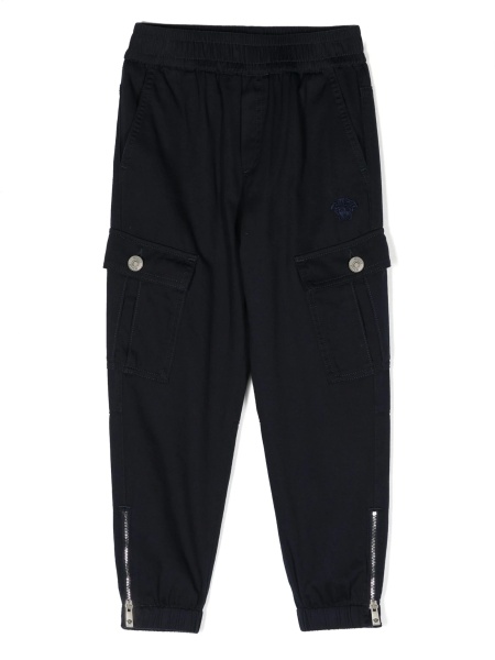 Pantaloni Versace albastri din vascoza si polyester
