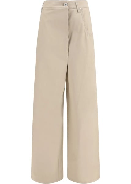 Pantaloni Wide-leg cotton Pants with monili