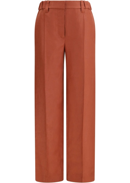 Pantaloni Wide-Leg Pants in linen with elastic waistband and belt loops