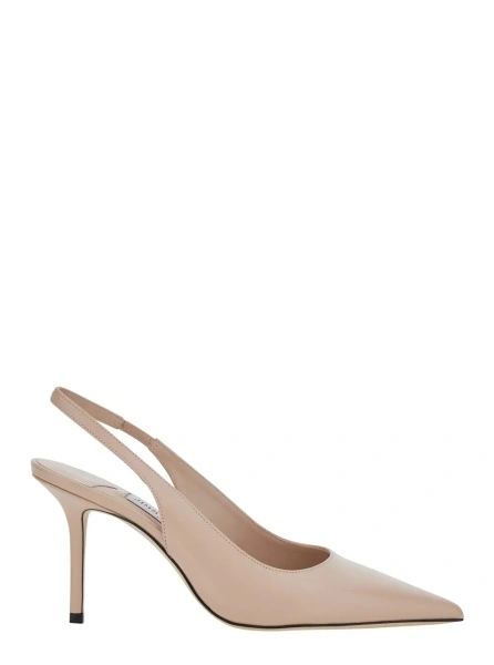 Pantofi 'Love' Beige Slingback Pumps with High Heel in Leather for Women