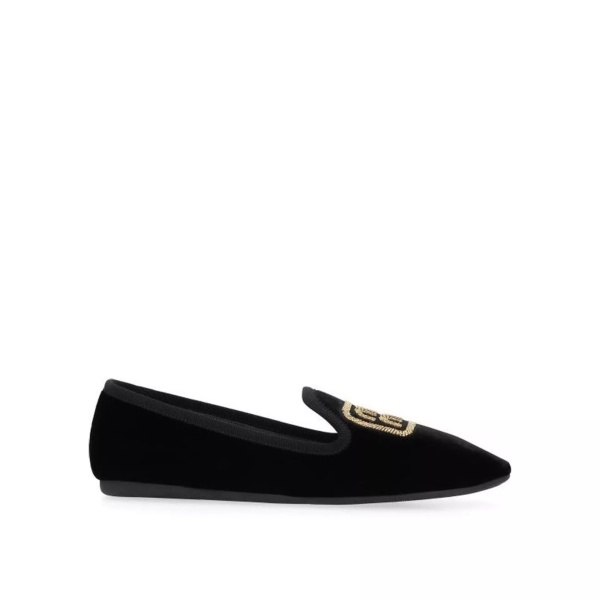 Pantofi Miu Miu Logo Velvet Flats