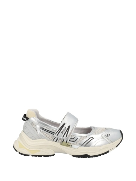 Pantofi slip-on ASH argintii din material textil si poliuretan