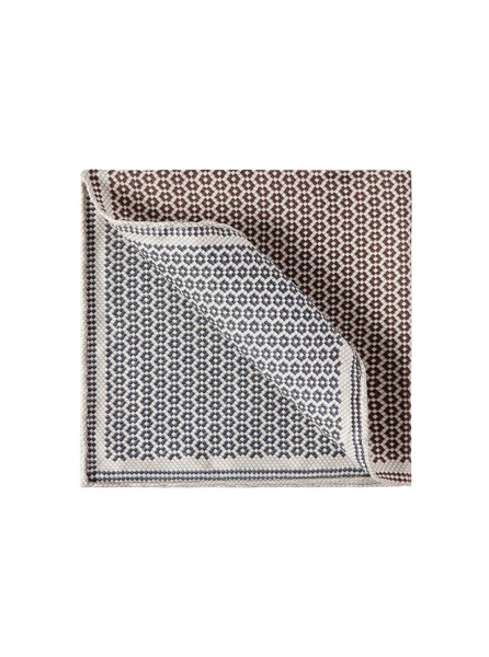 Papioane Multicolor Pocket square with Chevron motif and geometric print in silk for men