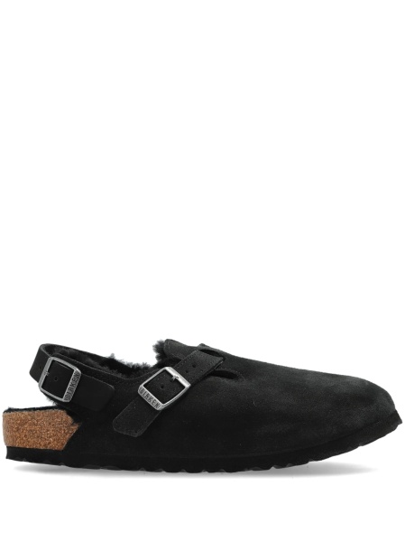 Papuci Birkenstock negri din piele intoarsa