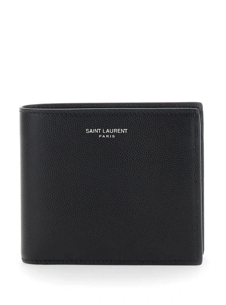 Portofel Saint Laurent negru din piele 'Monogram'