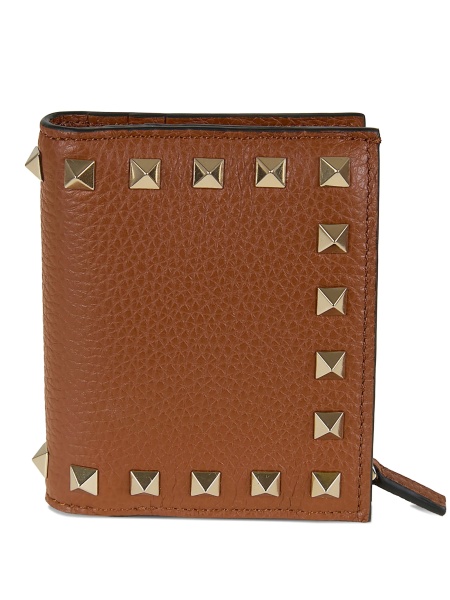 Portofel Valentino Garavani Rockstud maro din piele