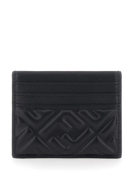 Portofele Card holder with FF Motif in Black Leather for Women