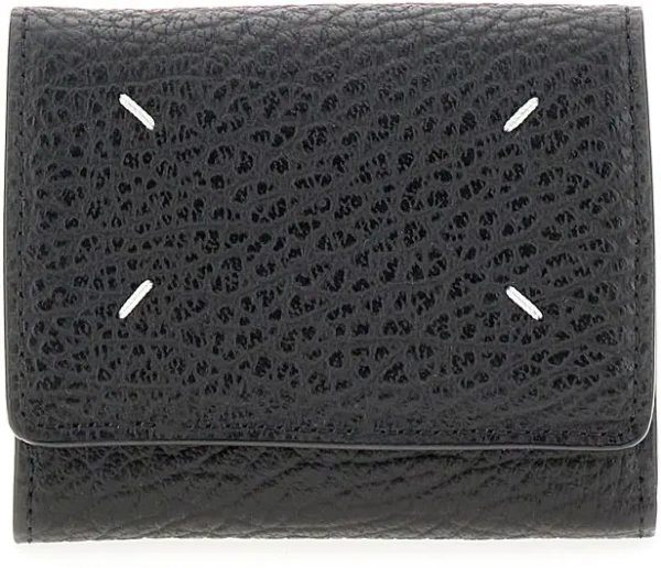 Portofele 'Four Stitches' grain leather wallet