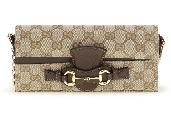Portofele GG Fabric chain Wallet with Horsebit
