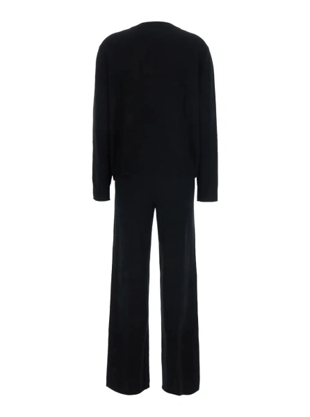 Pulover Black sweater and pants set in cashmere for women
