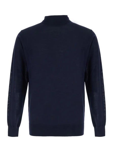 Pulover Blue Turtleneck Sweater in Wool for Men