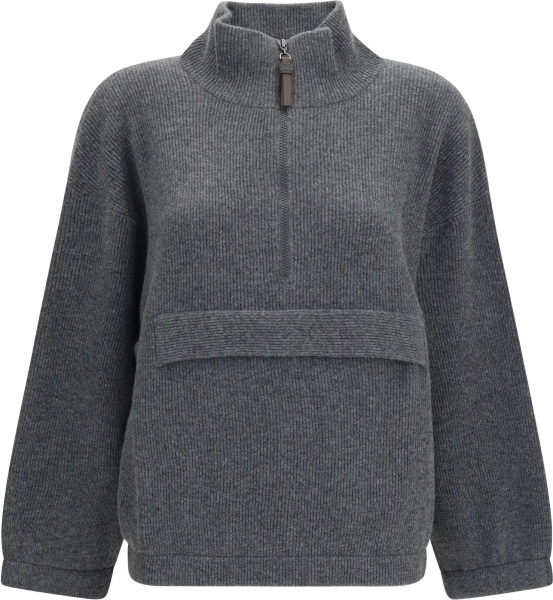 Pulover Cashmere half-zip Sweater
