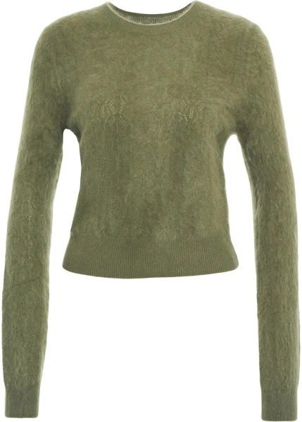 Pulover Colorush verde din casmir 'Brushed'