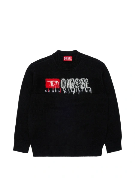 Pulover Diesel negru din casmir si vascoza