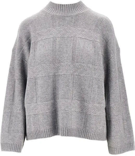 Pulover Emporio Armani gri din lana si casmir