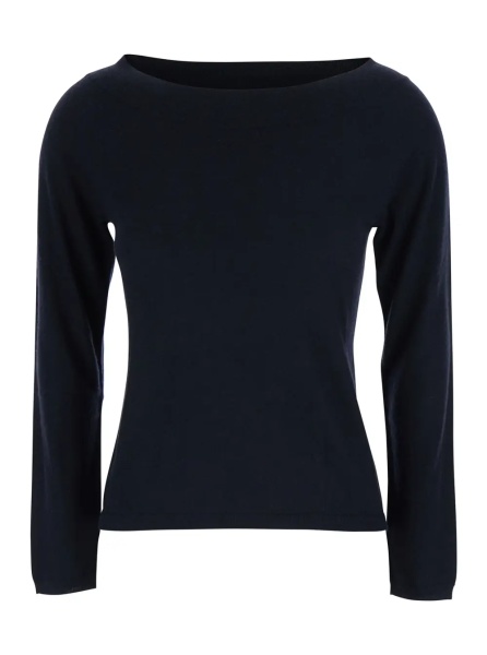 Pulover 'Faretra' Blue Sweater with Boat Neck in Cashmere Woman