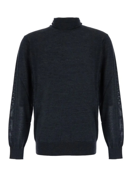 Pulover Gray Turtleneck Sweater in Wool for Men
