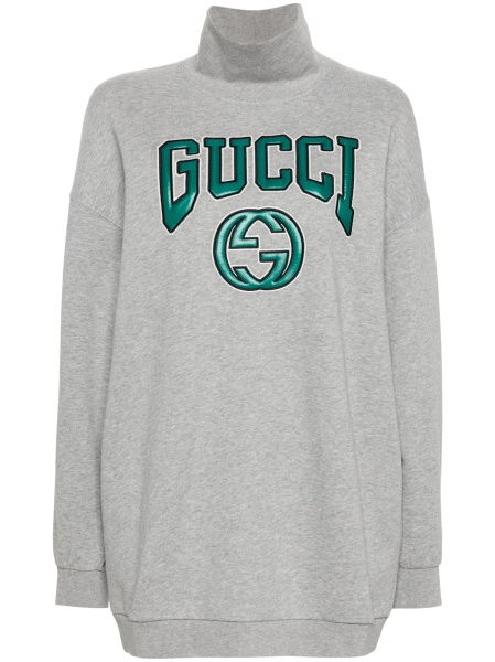 Pulover Gucci gri din bumbac