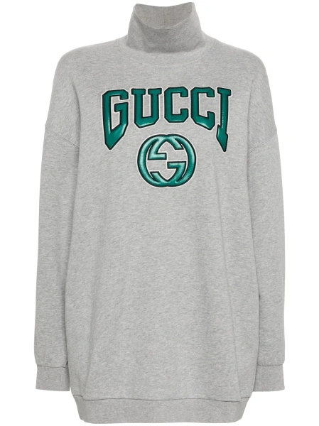 Pulover Gucci gri din bumbac