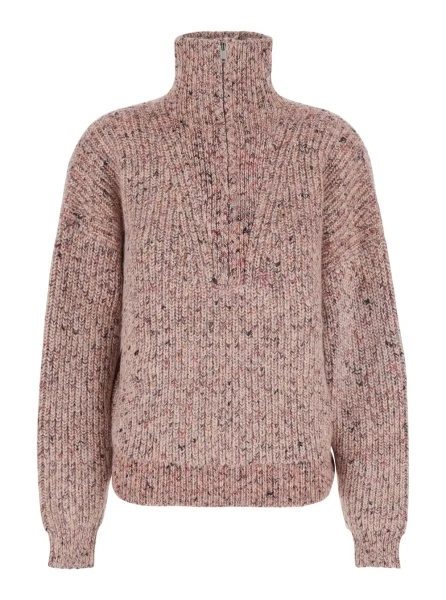 Pulover Isabel Marant roz din lana si bumbac