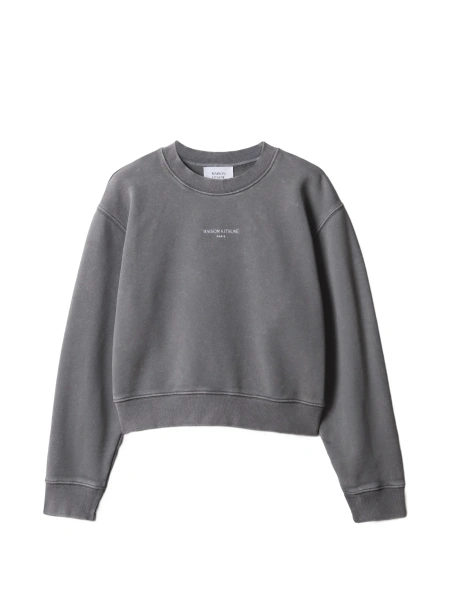Pulover MAISON KITSUNÉ gri din bumbac organic