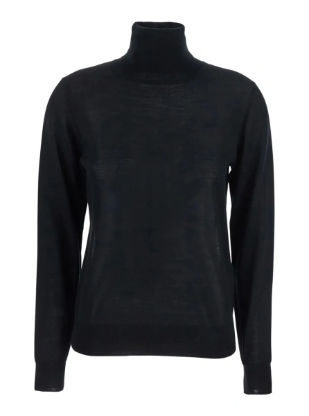 Pulover P.A.R.O.S.H. Black Turtleneck Sweater in Wool Blend Woman