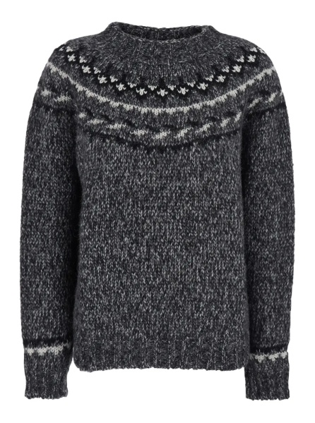 Pulover P.A.R.O.S.H. Grey Crewneck Sweater in Wool Blend Woman