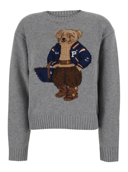 Pulover Ralph Lauren gri din lana si casmir
